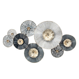 35" Metal Two-Dimensional Lily Pads Wall Decor - Gray