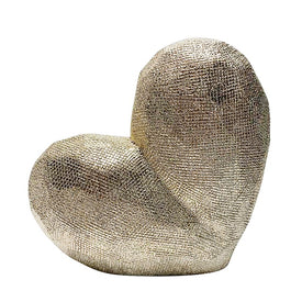 8" Ceramic Heart - Champagne