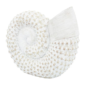 8" x 7" Polyresin Shell Table Accent - White