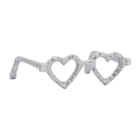 Metal Heart-Shaped Eyeglasses - Silver