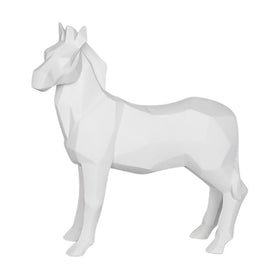 11" Polyresin Zebra - White