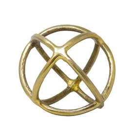 7" Metal Orb Sculpture - Gold