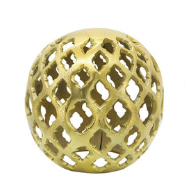 6" Metal Cut-Out Orb - Gold