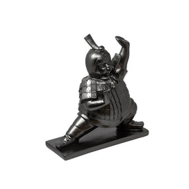 10" Warrior Blocking Polyresin Figurine - Gray
