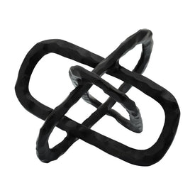 9" Metal Oval Links Sculpture - Black
