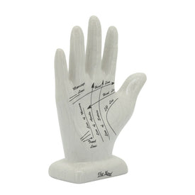8" Porcelain Palmistry Hand Sculpture - White