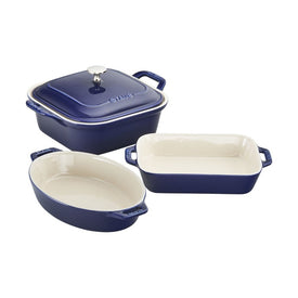 Four-Piece Stoneware Mixed Baking Dish Set - Dark Blue