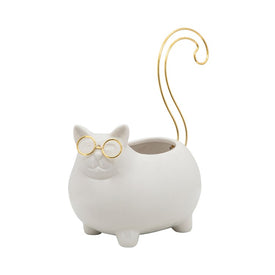 8" Kitty Trinket Tray - White
