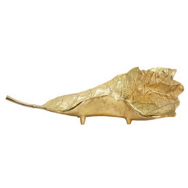 21" Metal Leaf Platter - Gold