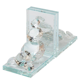 Crystal Diamond Bookends Set of 2 - Clear
