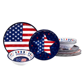 Stars & Stripes Twelve-Piece Dinnerware Set