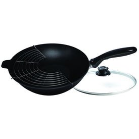 XD Nonstick 11.8" Wok with Lid and Rack