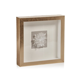 Chrysanths Gold Framed Clear Crystal Wall Decor