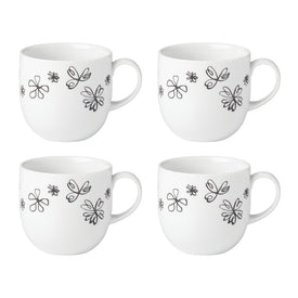 Garden Doodle Dinnerware Mugs Set of 4