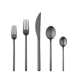 Due Ice Oro Nero Five-Piece Flatware Place Setting