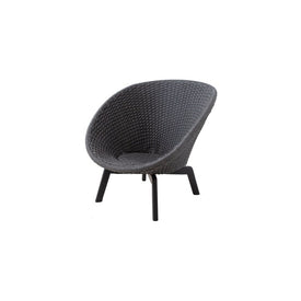 Peacock Indoor Lounge Chair with Black Teak Legs