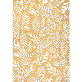 Nevis Palm Frond 72" L x 47" W Indoor/Outdoor Area Rug - Yellow/Cream