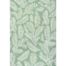 Nevis Palm Frond 120" L x 93" W Indoor/Outdoor Area Rug - Cream/Green