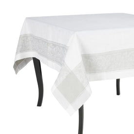 Paris 71" x 124" Tablecloth - White and French Gray