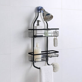 Hanging Shower Head Caddy Organizer - Black
