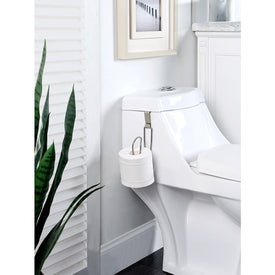 Over-the-Tank Toilet Paper Roll Holder Dispenser and Reserve - Satin Nickel