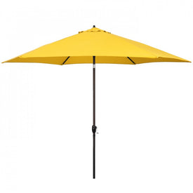 11' Aluminum Market Patio Umbrella with Crank Lift and Push-Button Tilt - Yellow