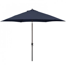 11' Aluminum Market Patio Umbrella with Crank Lift and Push-Button Tilt - Navy Blue
