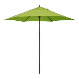 9' Wood-Grained Steel Market Patio Umbrella with Push Lift - Lime Green