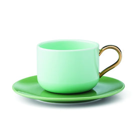 Make It Pop Eight-Piece Cup & Saucer Set - Green