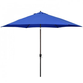 11' Aluminum Market Patio Umbrella with Crank Lift and Push-Button Tilt - Pacific Blue