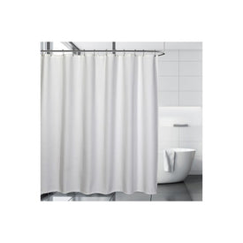 Quaker Waffle White Shower Curtain/Eva Shower Curtain Liner/Annex Chrome Shower Hooks Set
