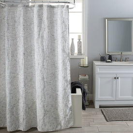 Damask Gray Shower Curtain/Eva Shower Curtain Liner/Annex Chrome Shower Hooks Set