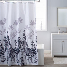 Wind Dance White/Gray/Black Shower Curtain/Eva Shower Curtain Liner/Annex Chrome Shower Hooks Set