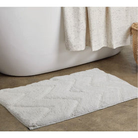 Chevron 20" x 30" Cotton Bath Mat - White