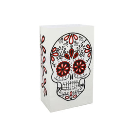 Halloween Sugar Skull Plastic Luminaria Bags Set of 12