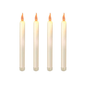 Battery-Operated LED Taper Candles Set of 4 - Soft White