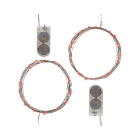 Battery-Operated LED Fairy String Lights Set of 2 - Red
