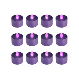Battery-Operated LED Tealight Candles Set of 12 - Purple