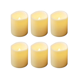 Battery-Operated LED Mini Pillar Candles Set of 6