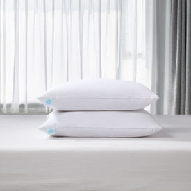 Martha Stewart Tencel Lyocell/Cotton Blend Feather and Down Medium Firm Jumbo Pillows 2-Pack