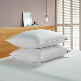 Serta 100% Cotton Goose Feather and Down Fiber Medium Firm Jumbo Pillows 2-Pack