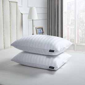 Beautyrest 500 Thread Count Damask Stripe Cotton Softy-Around Goose Feather and Down Medium Firm Jumbo Pillows 2-Pack