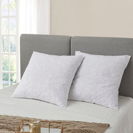 Serta 100% Cotton Euro-Square Feather Firm Jumbo Pillows 2-Pack
