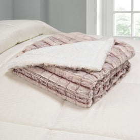 Micromink to Sherpa Reversible Throw - Brown