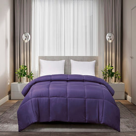 Microfiber Color Down Alternative All-Season Twin Comforter - Purple
