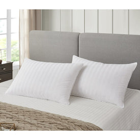Supreme 350 Thread Count Cotton Damask Stripe Down Soft Jumbo Pillow