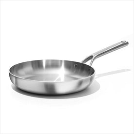 Mira Series Tri-Ply Stainless Steel 10" Uncoated Stainless Steel Open Fry Pan