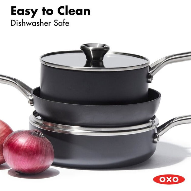 OXO Professional Hard Anodized PFAS-Free Nonstick, 10 Piece Cookware Set,  Induction, Black 