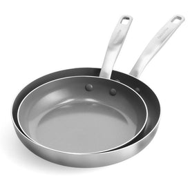 Chatham Stainless Steel 8" and 10" Open Fry Pan Set