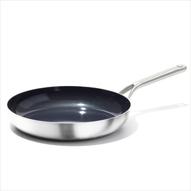Mira Series Tri-Ply Stainless Steel 12" Open Fry Pan with Ceramic Interior